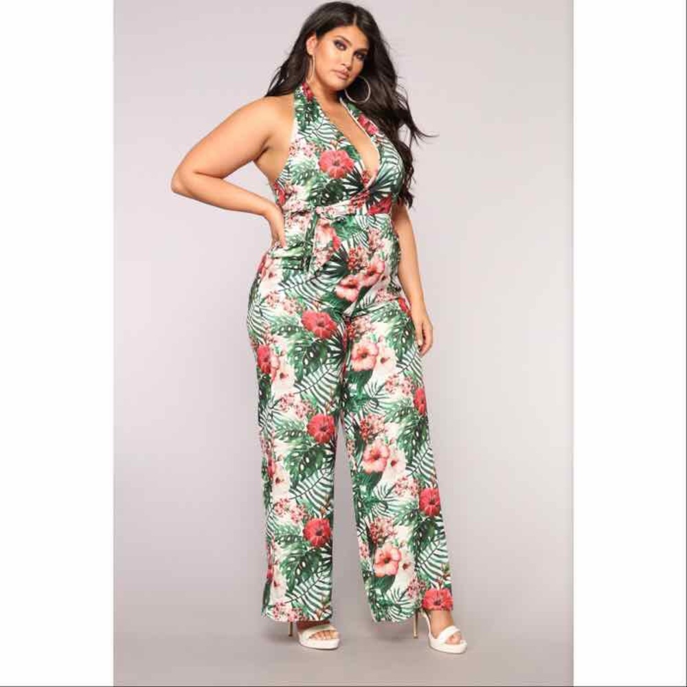 Tropical Print Jumpsuit